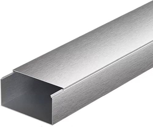 Aluminiumlegierung halbkreis Selbstaufkleberkabel Selbstklebende Kabelkanalabdeckung, silberfarben, mehrere Größen, 2 Stück, 1 m(40 * 40mm) von CQAHDSEVF