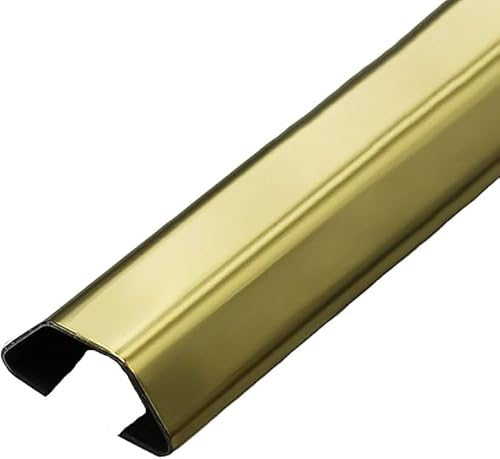 Aluminiumlegierung halbkreis Selbstaufkleberkabel TV-Kabelabdeckung zur Wandmontage, selbstklebend, mehrfarbig, mehrere Größen, 2 Stück, 1 m(Gold,4#) von CQAHDSEVF