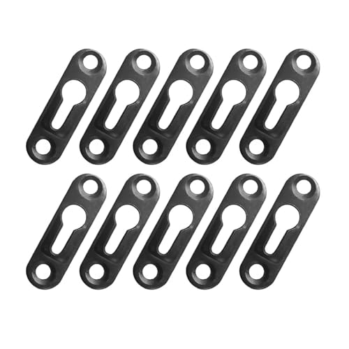 Augenverriegelung, 10 Stück Metall-Schlüsselloch-Aufhänger-Befestigung mit Schraube, mehrfarbig, 42 x 13 mm, for die Wandmontage(Black) von CQAHDSEVF