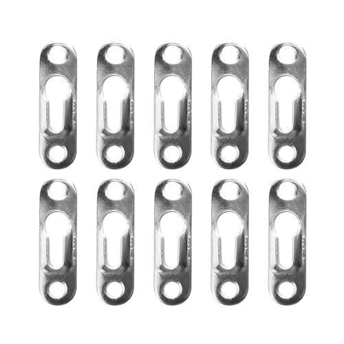 Augenverriegelung, 10 Stück Metall-Schlüsselloch-Aufhänger-Befestigung mit Schraube, mehrfarbig, 42 x 13 mm, for die Wandmontage(Silver) von CQAHDSEVF