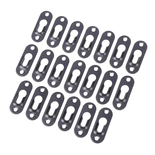 Augenverriegelung, 20 Pcs Metall Schlüsselloch Kleiderbügel 44mm x 16mm Schwarz/Silber for Bild Rahmen Möbel(Black) von CQAHDSEVF
