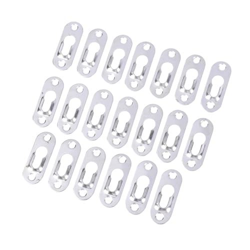 Augenverriegelung, 20 Pcs Metall Schlüsselloch Kleiderbügel 44mm x 16mm Schwarz/Silber for Bild Rahmen Möbel(Silver) von CQAHDSEVF