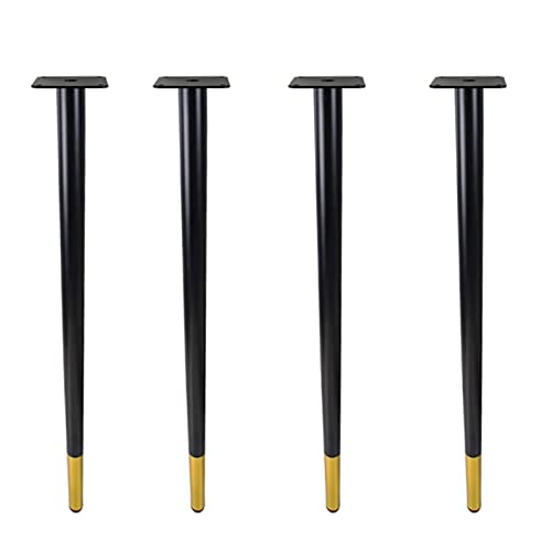 CQAHDSEVF Möbel Beine, 4 Stück Möbelbeine aus Metall, Mehrfarbig, 45–72 cm, for DIY-Ersatz(Black+Gold,70cm/27.6in) von CQAHDSEVF