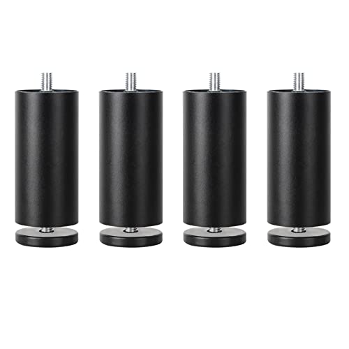 CQAHDSEVF Möbel Beine, 4 Stück verstellbare Möbelbeine aus Aluminiumlegierung mit M10-Gewinde, Mehrfarbig, 6–40 cm(Black,6cm(2.4in)) von CQAHDSEVF