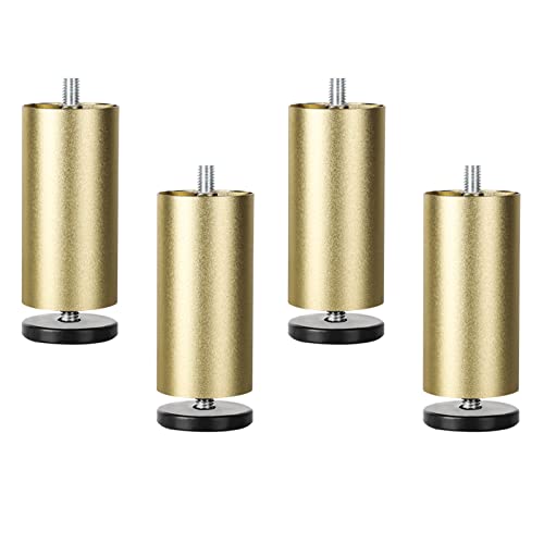 CQAHDSEVF Möbel Beine, 4 Stück verstellbare Möbelbeine aus Aluminiumlegierung mit M10-Gewinde, Mehrfarbig, 6–40 cm(Gold,35cm(13.8in)) von CQAHDSEVF