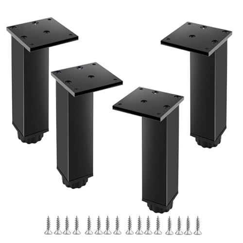 CQAHDSEVF Möbel Beine, Einstellbare Quadratische Tisch Beine Aluminium Legierung 4 Pcs Multicolor Mehrere Größen for Möbel(Black,8cm(3.1in)) von CQAHDSEVF