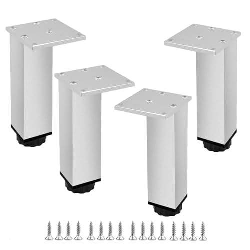 CQAHDSEVF Möbel Beine, Einstellbare Quadratische Tisch Beine Aluminium Legierung 4 Pcs Multicolor Mehrere Größen for Möbel(Silver,5cm(2.0in)) von CQAHDSEVF