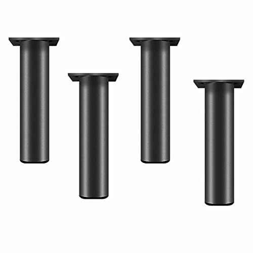 CQAHDSEVF Möbel Beine, Packung mit 4 Möbelbeinen aus Aluminiumlegierung, höhenverstellbar 0–10 mm, Mehrfarbig, mehrere Größen(Black,6cm/2.4in) von CQAHDSEVF
