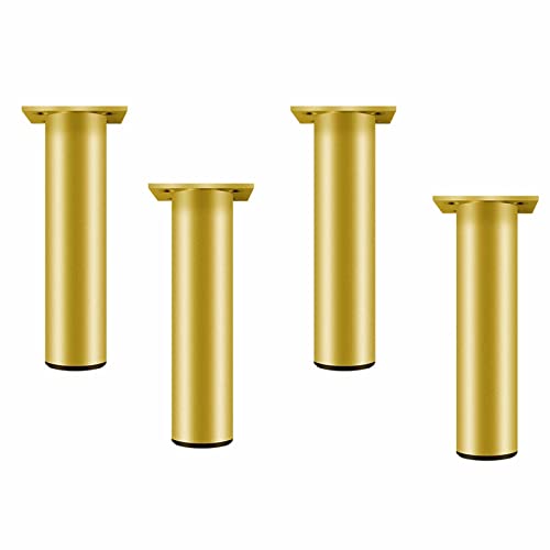 CQAHDSEVF Möbel Beine, Packung mit 4 Möbelbeinen aus Aluminiumlegierung, höhenverstellbar 0–10 mm, Mehrfarbig, mehrere Größen(Gold,12cm/4.7in) von CQAHDSEVF