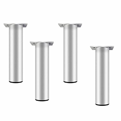 CQAHDSEVF Möbel Beine, Packung mit 4 Möbelbeinen aus Aluminiumlegierung, höhenverstellbar 0–10 mm, Mehrfarbig, mehrere Größen(Silver,25cm/9.8in) von CQAHDSEVF