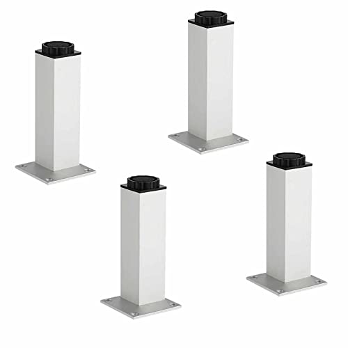 CQAHDSEVF Möbel Beine, Verstellbare Möbelfüße aus Aluminiumlegierung, 4 Stück, 0–5 mm, Mehrfarbig, mehrere Größen(Silver,25cm/9.8in) von CQAHDSEVF