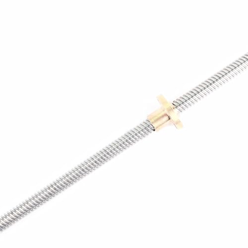 Edelstahlgewinde, Gewindespiel T8 Trapezspindelschraube mit Messingmutter TR8x8 Leitspindel 2 mm Steigung 8 Edelstahl Vollgewindespindel(200mm) von CQAHDSEVF