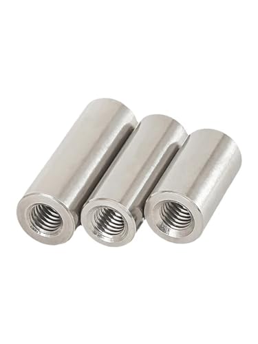 Hülsen-Stift-Stiftbolzen-Mutter, 304 Edelstahl verlängern runde Kupplungsmutter Innengewindehülse Rohrmuttern 5/10/50 Stück M3 M4 M5 M6(One Size,M4x 8x8) von CQAHDSEVF