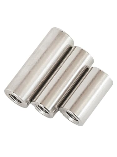 Hülsen-Stift-Stiftbolzen-Mutter, 304 Edelstahl verlängern runde Kupplungsmutter Innengewindehülse Rohrmuttern 5/10/50 Stück M3 M4 M5 M6(One Size,M6x 10x10) von CQAHDSEVF