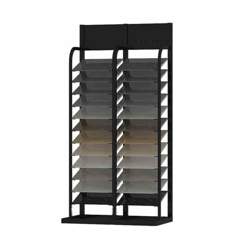 CQCCQ Bodenregal mit Schlitzplatten in Ausstellungshallen, großer Ausstellungsständer for Fliesenmuster, for Ausstellungsräume, Geschäfte und Lager(30x80x190cm/2) von CQCCQ
