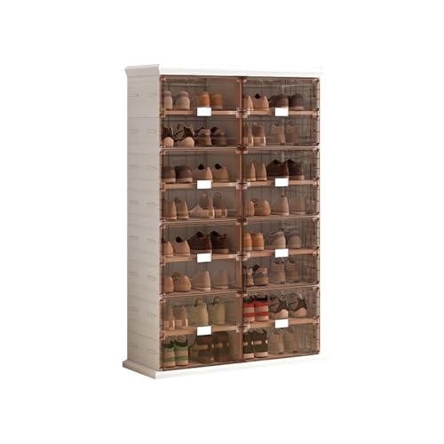 CQCCQ Deckel for Schuhregale, tragbarer Regal-Organizer, Schuhvitrine, Keine Installation erforderlich, einfache Montage for das Schlafzimmer im Eingangsbereich(8 Tiers 16 grids) von CQCCQ