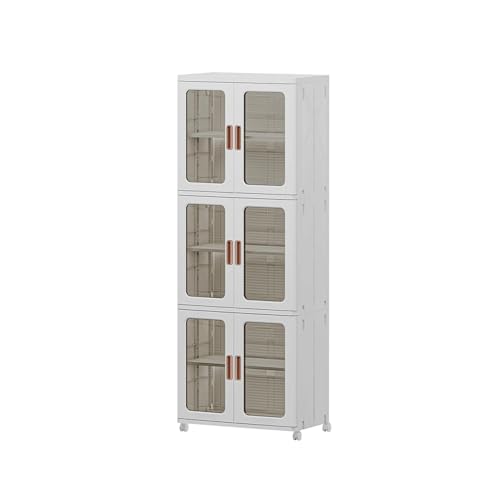 CQCCQ Einfach zu montierender Schuhregal-Organizer, durchsichtiger, stapelbarer Schuhregal-Aufbewahrungsschrank, platzsparend for den Eingangsbereich und das Wohnzimmer(65x35.5x155.8cm) von CQCCQ