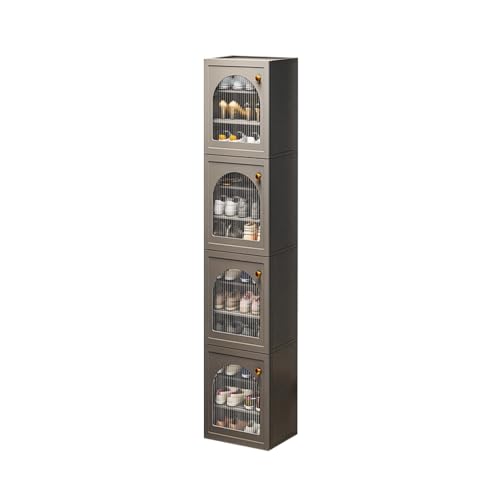 CQCCQ Freistehende Schuhaufbewahrungsbox aus Kunststoff, Faltbarer Schuhregal-Organizer, platzsparend, einfache Montage for den Eingangsbereich des Hauses und das Schlafzimmer(12 Tiers 12 grids) von CQCCQ