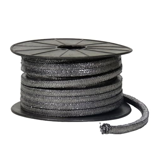 Graphitpackung Kompressionspackung Dichtung Seitenlänge 4 × 4 Mm-10 × 10 Mm Geeignet for Pumpenstopfbuchse oder Ventilschaft Gleitringdichtung,4×4mm(10x10mm) von CQCQC