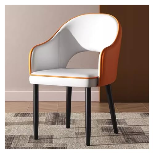 CQDWD Blaue Retro -Esstühle mit Kunstlederpolster, gepolsterter Sitz und Metallbeinen - stilvolle Lounge -Sessel für Wohnzimmer von CQDWD