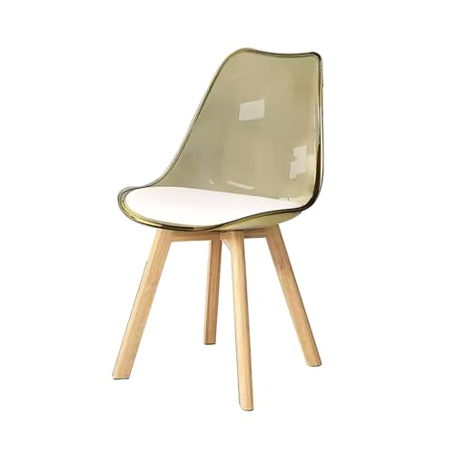 CQDWD Speisesatzuhl, zu Hause verdickte Acrylküchenstühle, nordischer Plastikstuhl, einfache transparente Freizeit, geeignet für Wohnzimmer/Küche/Café (Farbe: Bernstein*2) von CQDWD