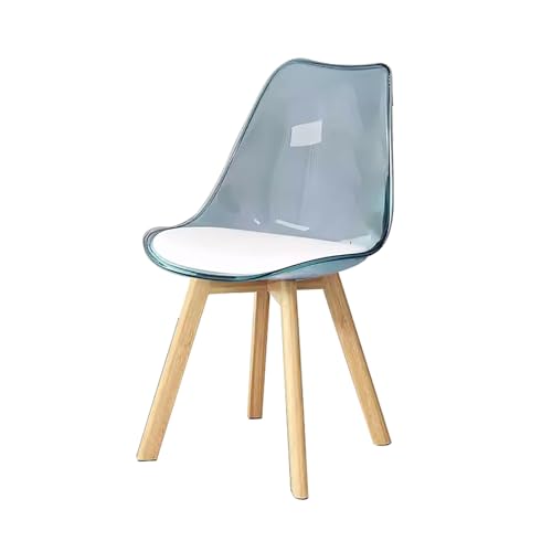 CQDWD Speisesatzuhl, zu Hause verdickte Acrylküchenstühle, nordischer Plastikstuhl, einfache transparente Freizeit, geeignet für Wohnzimmer/Küche/Café (Farbe: Blau*2) von CQDWD
