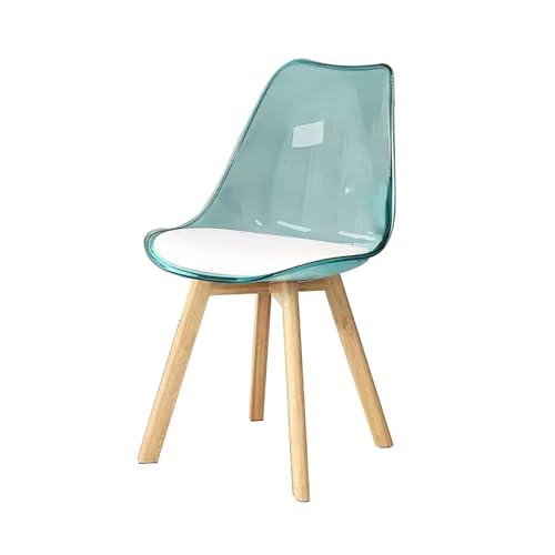 CQDWD Speisesatzuhl, zu Hause verdickte Acrylküchenstühle, nordischer Plastikstuhl, einfache transparente Freizeit, geeignet für Wohnzimmer/Küche/Café (Farbe: Grün) von CQDWD