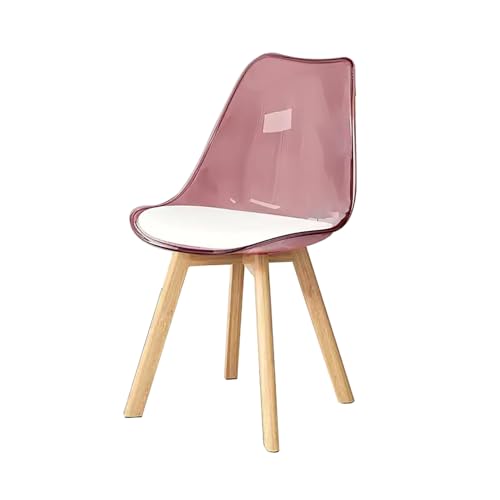 CQDWD Speisesatzuhl, zu Hause verdickte Acrylküchenstühle, nordischer Plastikstuhl, einfache transparente Freizeit, geeignet für Wohnzimmer/Küche/Café (Farbe: Rot*2) von CQDWD