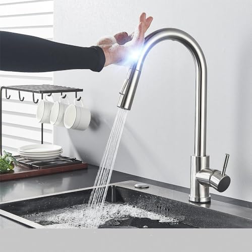 CQDWD Touch Control Kitchen Wasserhahn - empfindlicher Sensormixer Tippen Sie für Küche, schwarzes Gold Finish von CQDWD
