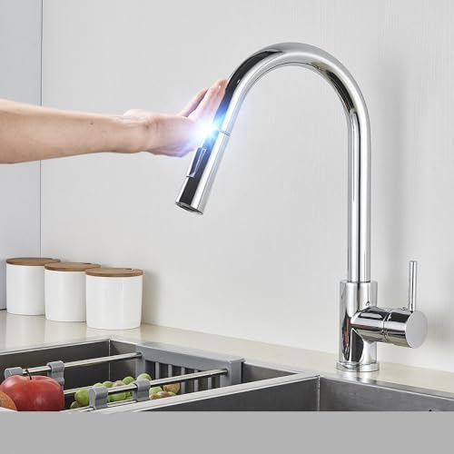 CQDWD Touch Control Kitchen Wasserhahn - empfindlicher Sensormixer Tippen Sie für Küche, schwarzes Gold Finish von CQDWD