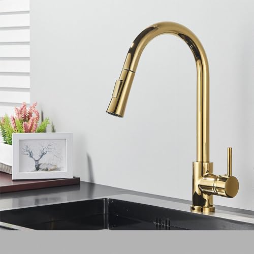 CQDWD Touch Control Kitchen Wasserhahn - empfindlicher Sensormixer Tippen Sie für Küche, schwarzes Gold Finish CQDWD Touch Control Kitchen Wasserhahn - empfindlicher Sensormixer Tippen Sie für Küche, schwarzes Gold Finish von CQDWD