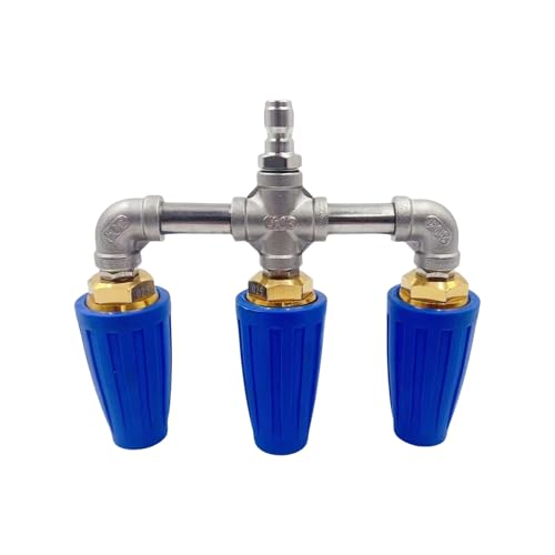 CQEAZ Durability Triple Nozzle 360°Rotating Ceramic Cores Pressure Washer Attachment 1/10.2 cm Quick Connectors 4000PSI Turbo Nozzle CQEAZ Durability Triple Nozzle 360°Rotating Ceramic Cores Pressure Washer Attachment 1/10.2 cm Quick Connectors 4000PSI Turbo Nozzle von CQEAZ