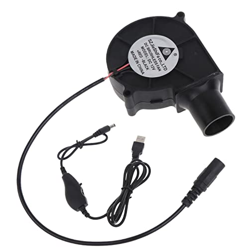 CQEAZ USB 5V2A 12V 5.5x2.1mm BBQ Cooking Stove Blower Fan 2500RPM Air Blower Barbecue Fan Outdoor Camping Cooking Fan von CQEAZ