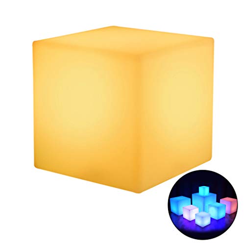 Leuchtwürfel, quadratischer Hocker, LED-Lichtwürfel für Sitz, Stuhl, wasserdicht, wiederaufladbar, Beleuchtung, Sitzhocker, Mehrzweck-Licht, Nachtlicht-Projektor für Kinder von CQEAZ