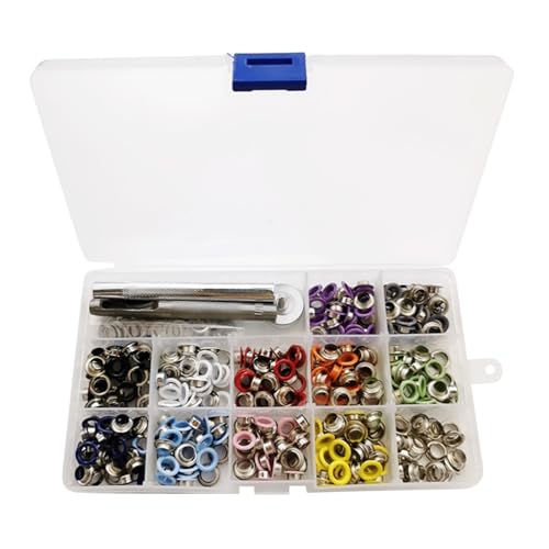 Professionelle Metallösen, 360 Sets mit 6 mm Ösen, inklusive 3 x Lochwerkzeuge und Aufbewahrungsbox-Lochwerkzeug Professionelle Metallösen, 360 Sets mit 6 mm Ösen, inklusive 3 x Lochwerkzeuge und Aufbewahrungsbox-Lochwerkzeug von CQEAZ