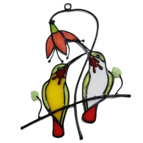 Schöne Kolibri-Blumen-Ornamente, Buntglas-Ornamente, für den Außenbereich, ländlicher Garten, Fenster, hängende Dekoration, Hausgärtnerei, Patricks-Tag, Outdoor-Dekorationen Schöne Kolibri-Blumen-Ornamente, Buntglas-Ornamente, für den Außenbereich, ländlicher Garten, Fenster, hängende Dekoration, Hausgärtnerei, Patricks-Tag, Outdoor-Dekorationen von CQEAZ