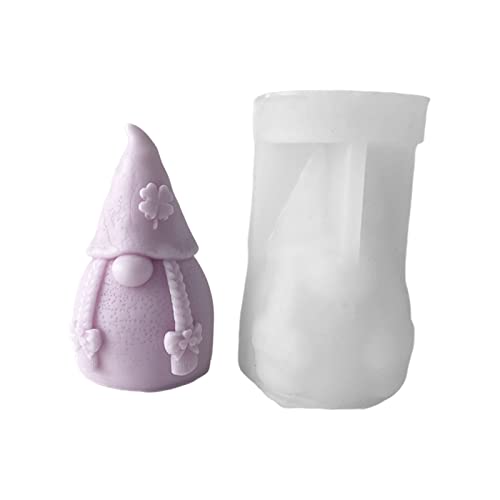 Silikonform mit vierblättrigem Gesicht ohne Gesicht, für Ostern, handgefertigte Seife, tropfender Gips, Dekoration, vierblättrig, gesichtslos, alter Mann von CQEAZ