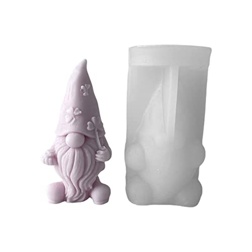 Silikonform mit vierblättrigem Gesicht ohne Gesicht, für Ostern, handgefertigte Seife, tropfender Gips, Dekoration, vierblättrig, gesichtslos, alter Mann von CQEAZ