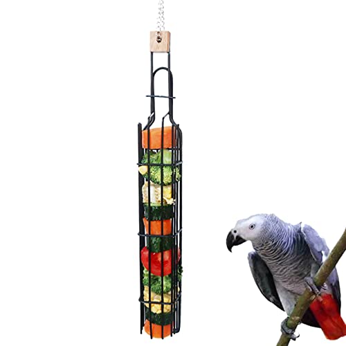 Vogelfutterstation Zylindrischer Käfig Futterbehälter Outdoor Wildvögel Papageien Fütterung Hängender Baum Tragbarer Obstgemüsepark von CQEAZ