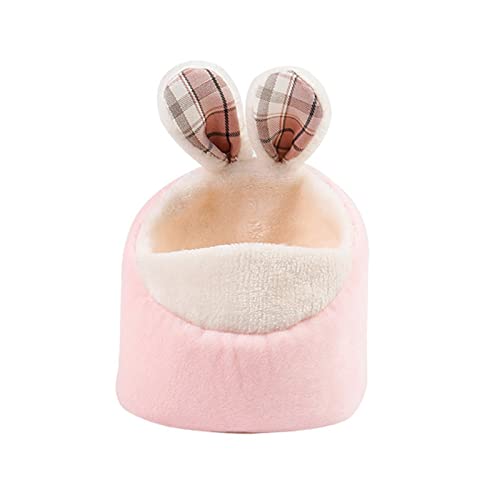 Warmes Bett, niedliche Ohren, Dekoration, Verstecke, Käfigzubehör für Zwerghamster, Kleintiere, Hamster, Bett, Haus, Winter, warm von CQEAZ