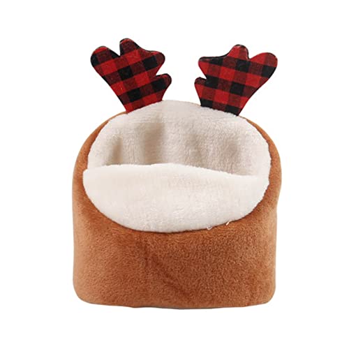 Warmes Bett, niedliche Ohren, Dekoration, Verstecke, Käfigzubehör für Zwerghamster, Kleintiere, Hamster, Bett, Haus, Winter, warm von CQEAZ