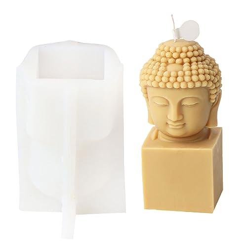 Wiederverwendbare Silikonform, Buddha-Kopf-Statue, Epoxidharz, Gießwerkzeug für Gips-Ornamente, Kopfgusswerkzeug von CQEAZ