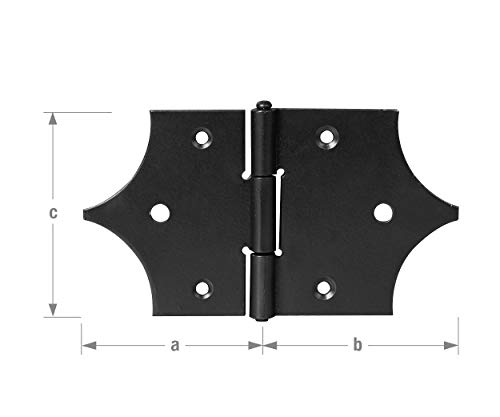 Dekoratives Scharnier, 80 mm, Stahl, Schwarz von CQFD