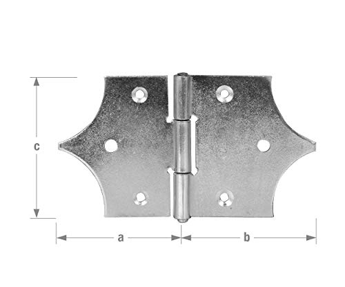 Dekoratives Scharnier, 80 mm, verzinkter Stahl. von CQFD