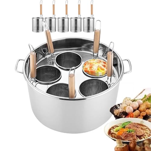 CQIKRWGWS Kommerzielles Pasta-Topf-Kocher-Set, Edelstahl-Multikochgeschirr-Set, Manuelle Spaghetti-Kochmaschine für Restaurants und Zuhause, Edelstahl - Leicht zu reinigen von CQIKRWGWS