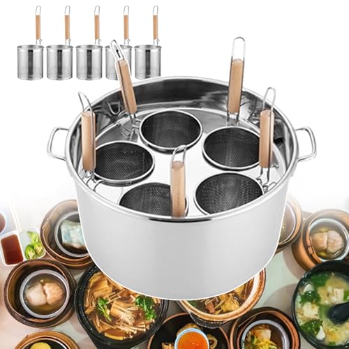 CQIKRWGWS Manueller Nudelkocher mit 5 Löchern und Spaghetti-Kochmaschine | Multipots-Nudelwerkzeuge mit 45 cm Topf + 5 Siebkörben | Multi-Kochgeschirr-Set mit Lebensmittelsieben für gewerbliche und CQIKRWGWS Manueller Nudelkocher mit 5 Löchern und Spaghetti-Kochmaschine | Multipots-Nudelwerkzeuge mit 45 cm Topf + 5 Siebkörben | Multi-Kochgeschirr-Set mit Lebensmittelsieben für gewerbliche und von CQIKRWGWS