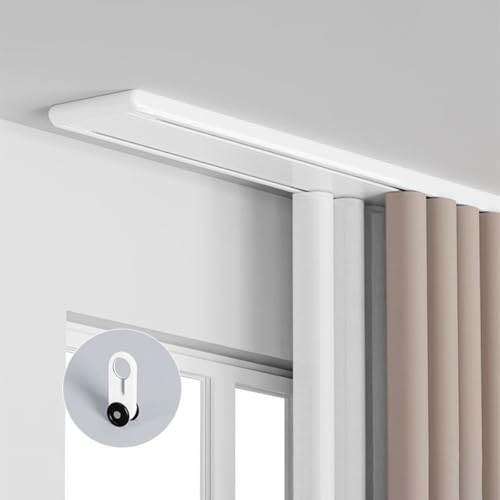 CQIKRWGWS Robuste Doppelvorhangschiene – Geräuschloses Deckenschienen-Set für Wohnzimmer und Badezimmer. Verstecktes Design und einfache Installation. Perfekt für Vorhänge und Gardinen (Weiß, 400 cm) CQIKRWGWS Robuste Doppelvorhangschiene – Geräuschloses Deckenschienen-Set für Wohnzimmer und Badezimmer. Verstecktes Design und einfache Installation. Perfekt für Vorhänge und Gardinen (Weiß, 400 cm) von CQIKRWGWS