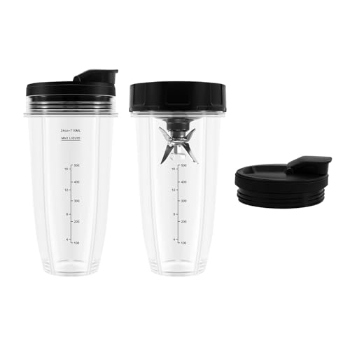 Zubehör For Mixerbecher: AD-Mixer-Ersatzteile, 2 Becher À 600ml Mit Deckel For Mitnehmen, 7-Flossen-Extraktionsklinge, Kompatibel Mit Nutri Ninja Auto IQ Zubehör For Mixerbecher: AD-Mixer-Ersatzteile, 2 Becher À 600ml Mit Deckel For Mitnehmen, 7-Flossen-Extraktionsklinge, Kompatibel Mit Nutri Ninja Auto IQ von CQJFCYBRA