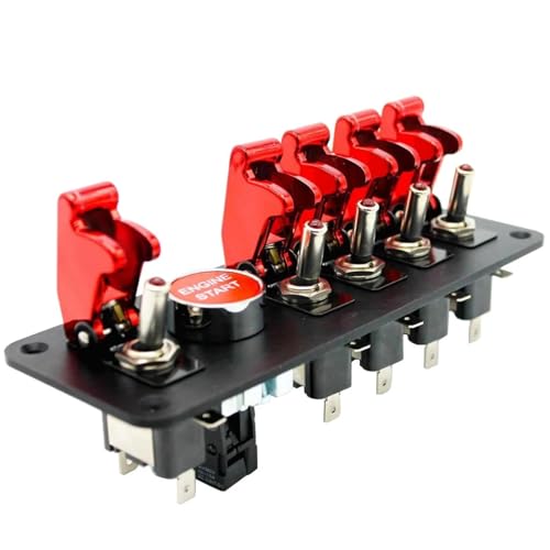 Druckschalter 6-Gang 12V 20A Motor Start Push Button Switch Panel Rot Rennen Auto Flip-up Hupenknopf Druckschalter 6-Gang 12V 20A Motor Start Push Button Switch Panel Rot Rennen Auto Flip-up Hupenknopf von CQJJXKYC