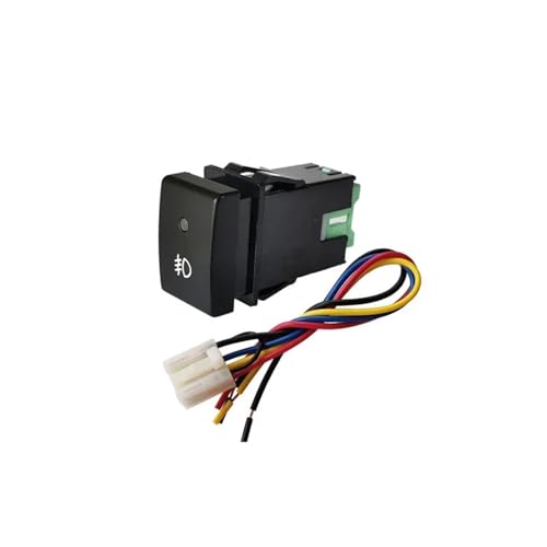 Druckschalter Power On Off Auto Licht Hinten Diff Schalter LED Licht Scheinwerfer Druckknopf Schalter Mit Kabel Fit Für Suzuki JIMNY 2007-2015 Hupenknopf(Front fog lamp) von CQJJXKYC